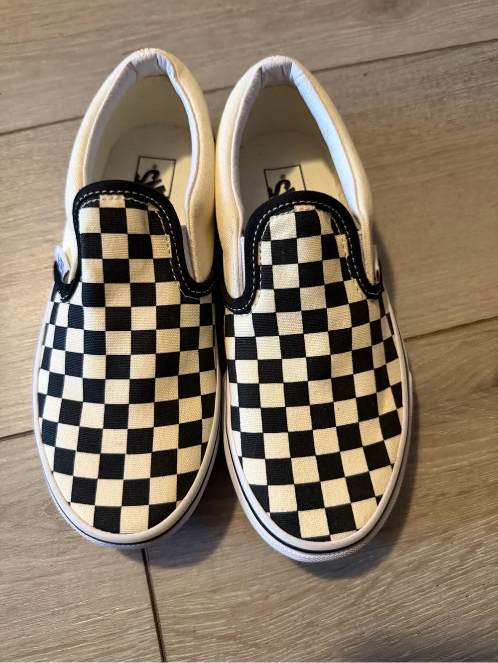 Vans Black & White Checkerboard Slip-On Kids Sneakers